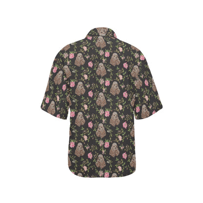 Cocker Pattern Print Design 03 Women's Hawaiian Shirt