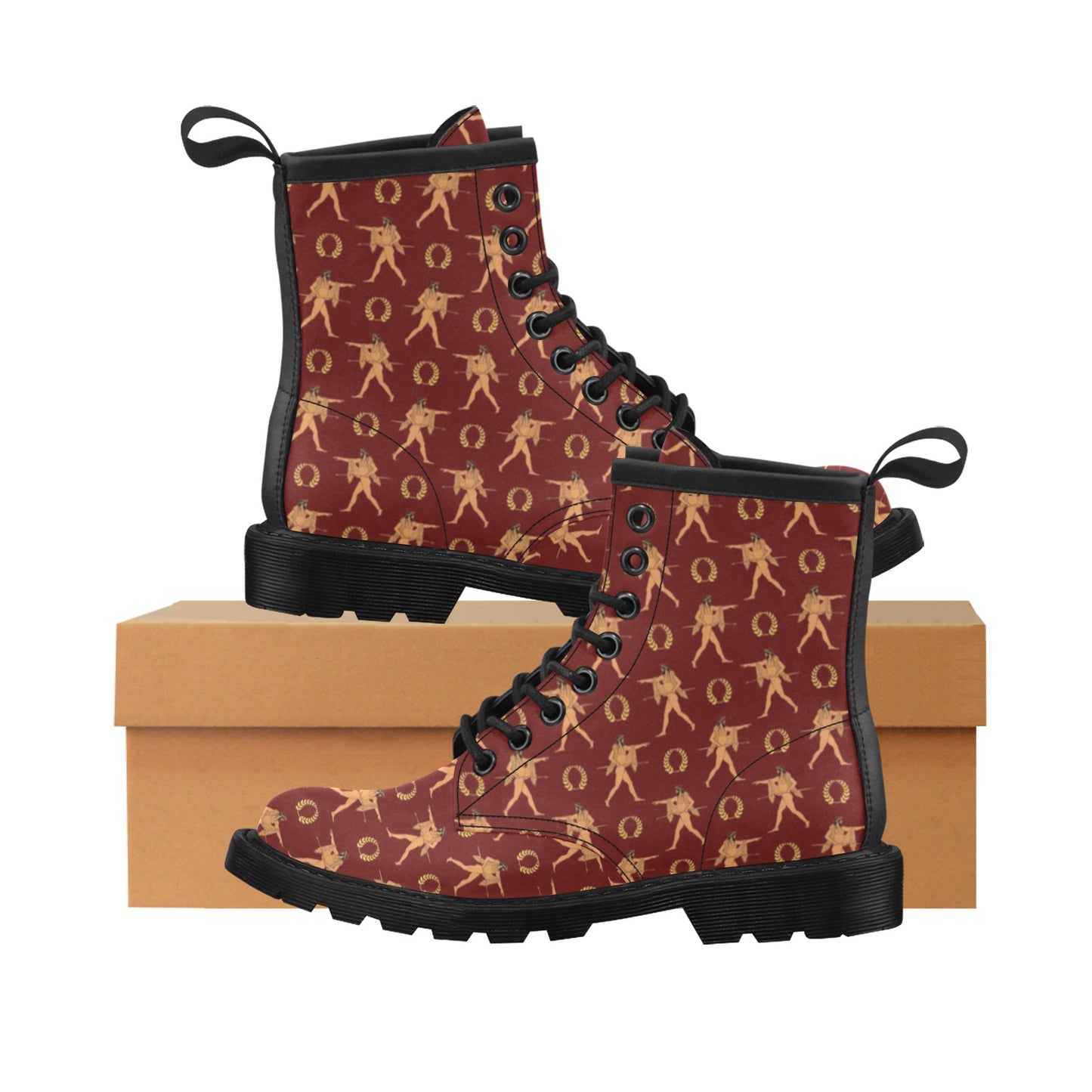 Ancient Greek Print Design LKS307 Women's Boots