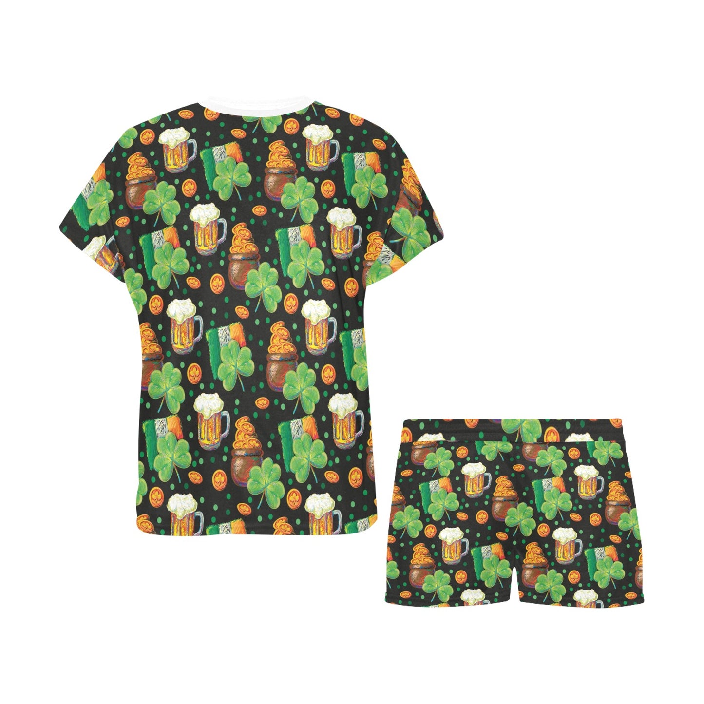 St Patricks Day Print Design LKS303 Women's Short Pajama Set