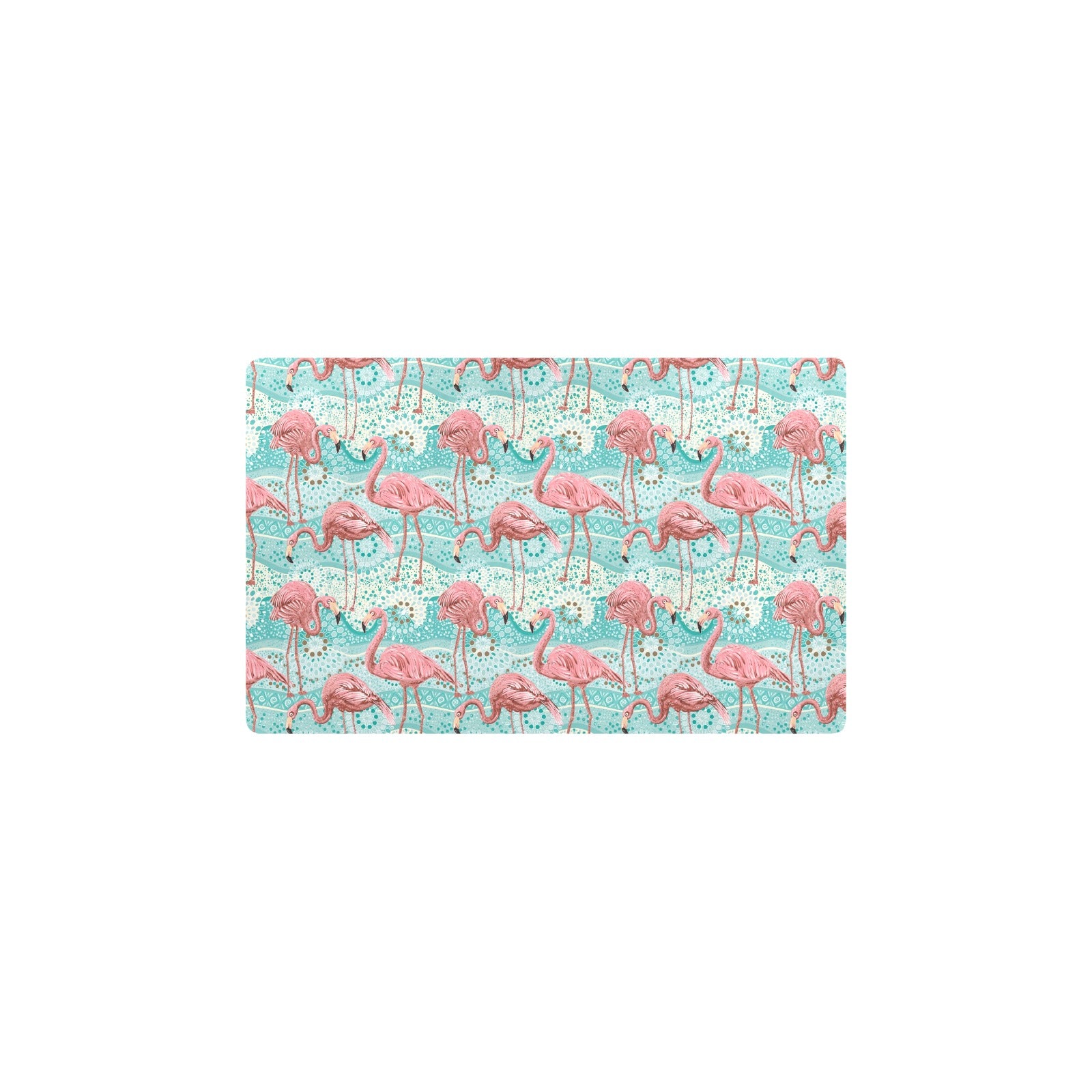 Flamingo Background Themed Print Kitchen Mat