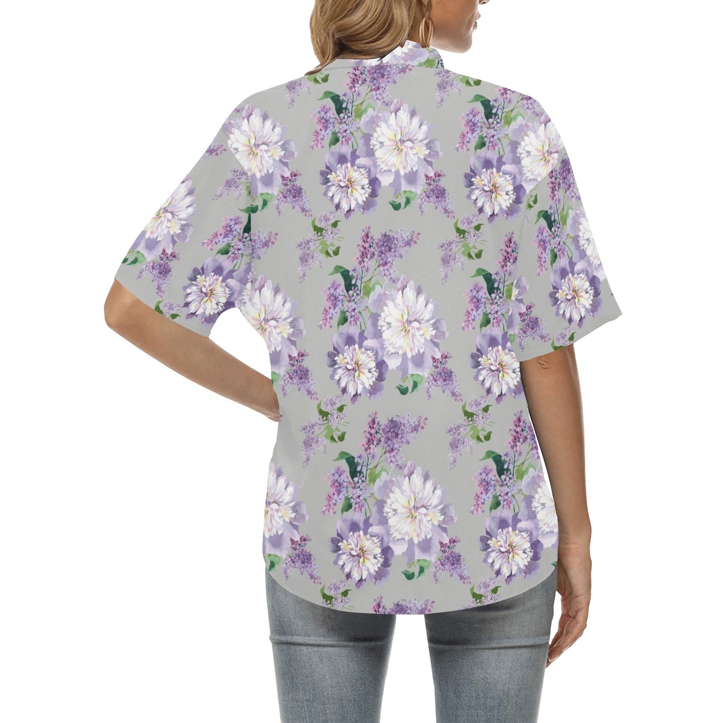 Lilac Pattern Print Design LI07 Women's Hawaiian Shirt