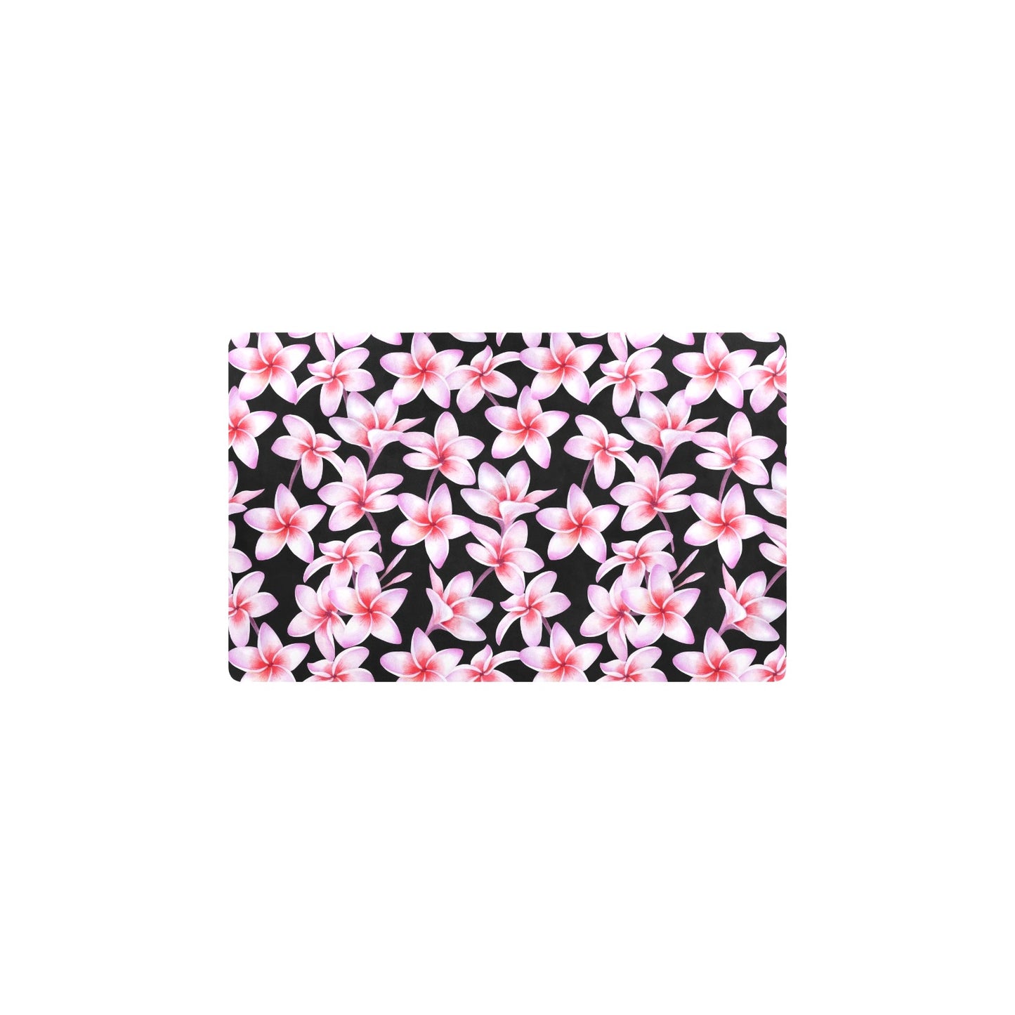 Pink Plumeria Pattern Print Design PM09 Kitchen Mat