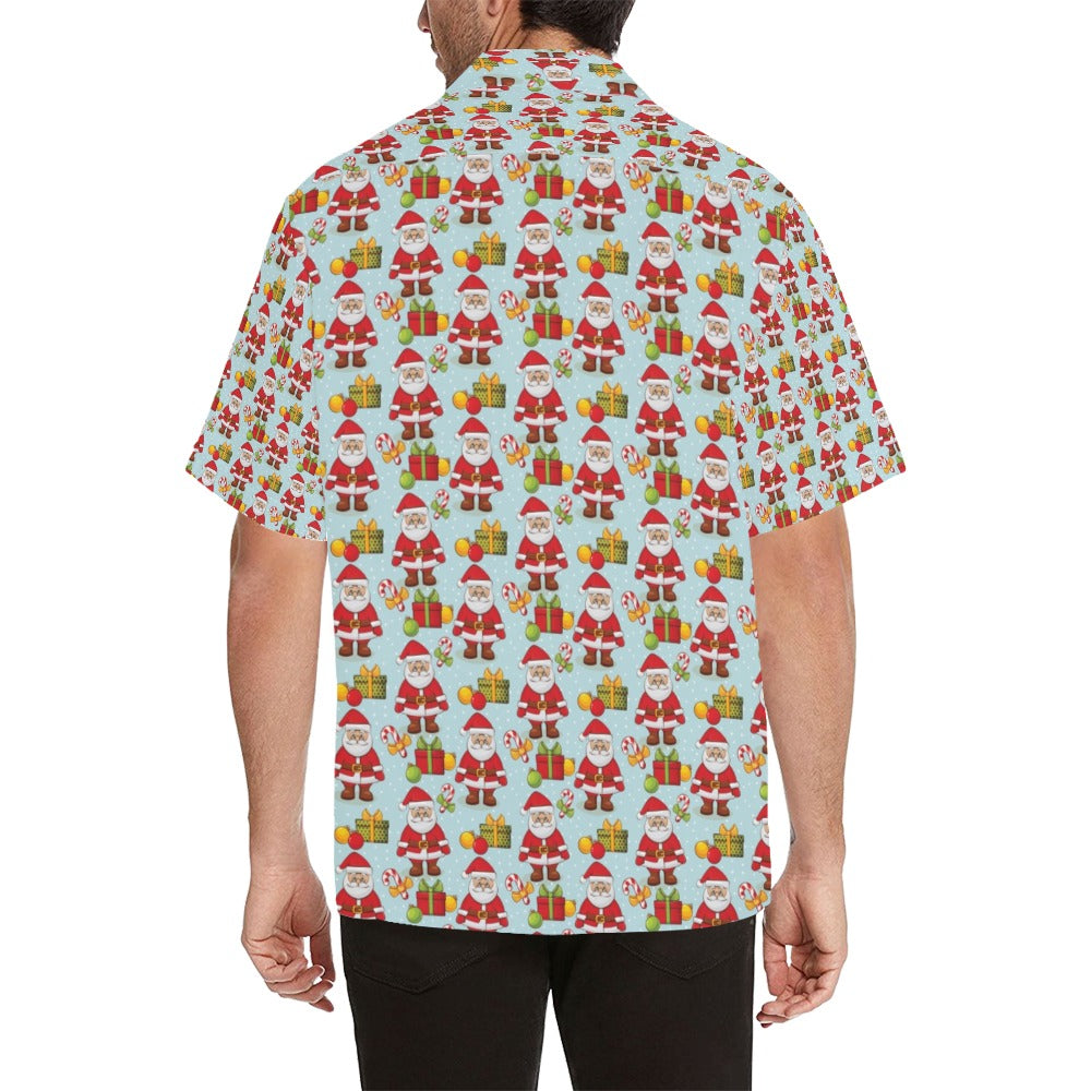 Santa Christmas Themed Print Design LKS303 Men's Hawaiian Shirt