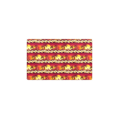 Hawaiian Tropical Sunset Hibiscus Print Kitchen Mat