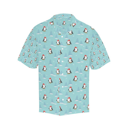 Ski Penguin Print Design LKS304 Men's Hawaiian Shirt