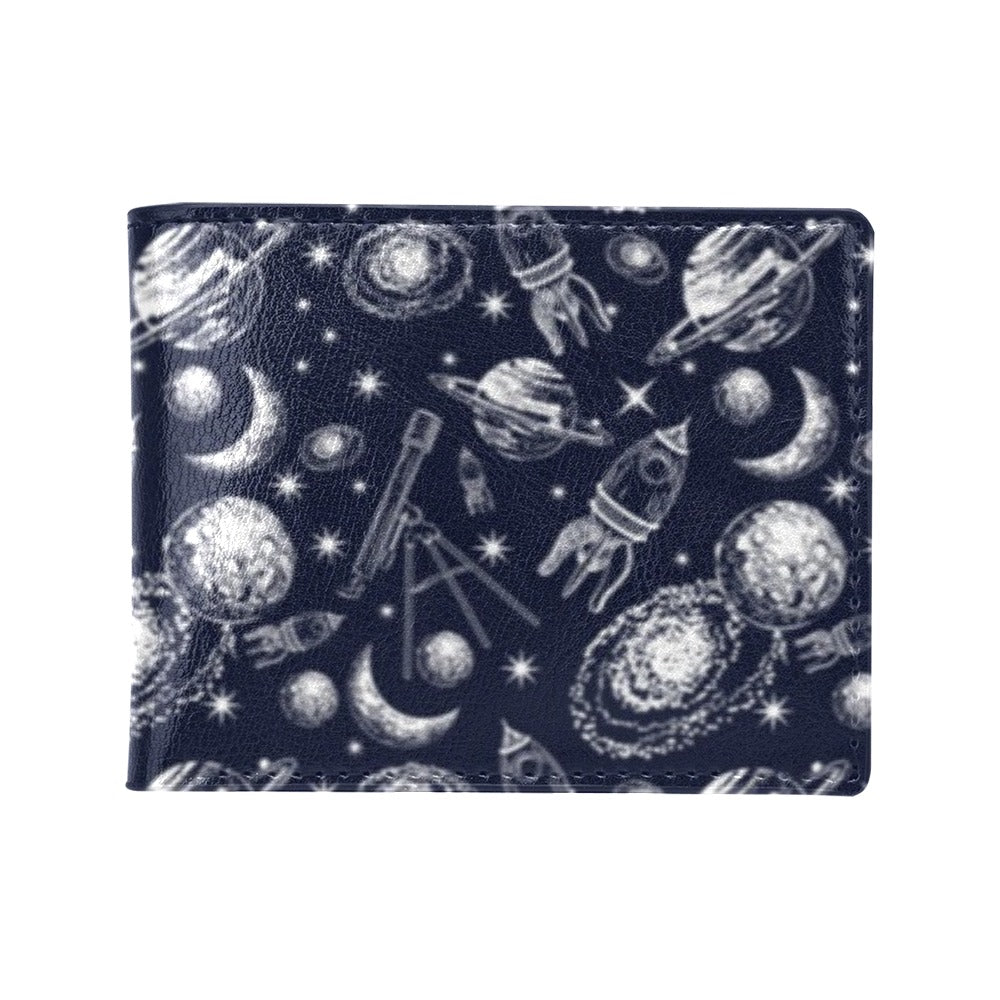 Space Rocket Print Design LKS301 Men's ID Card Wallet