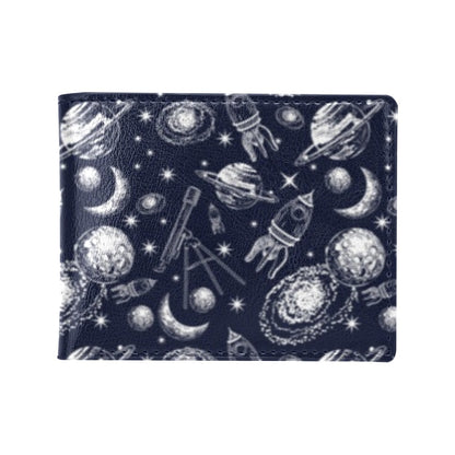 Space Rocket Print Design LKS301 Men's ID Card Wallet
