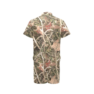 Camouflage Realistic Tree Authumn Print Men's Romper