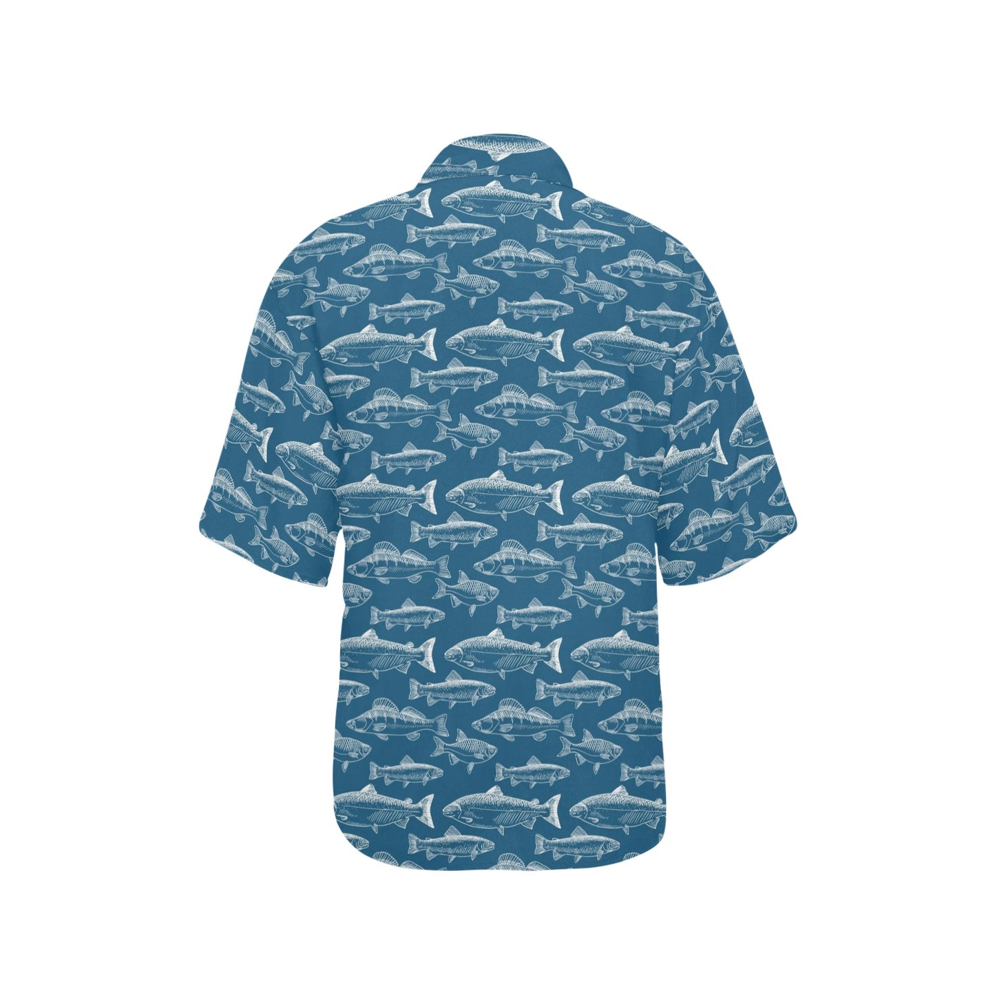 Salmon Fish Print Design LKS301 Women's Hawaiian Shirt