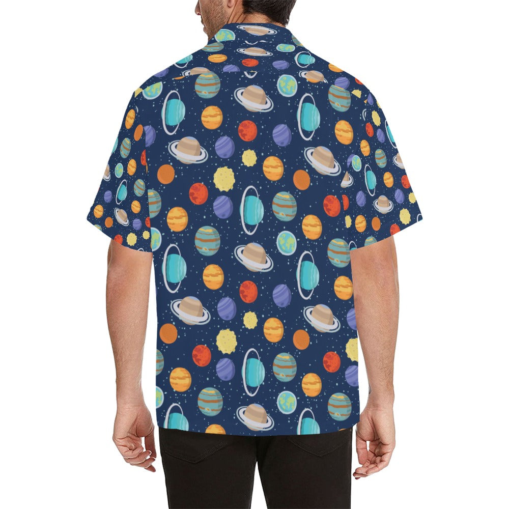 Planet With Star Print Design LKS303 Men's Hawaiian Shirt