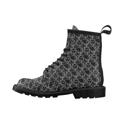 Sun Moon White Design Themed Print Women's Boots