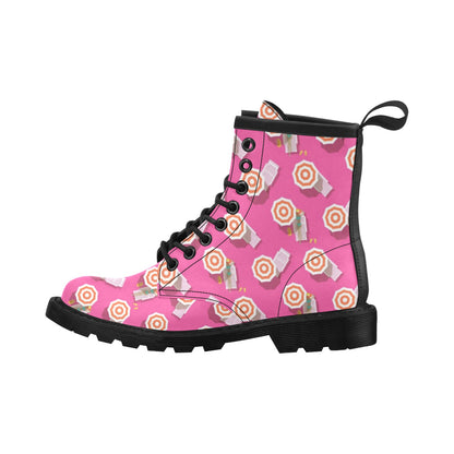 Beach Top View Umbrella Theme Women's Boots