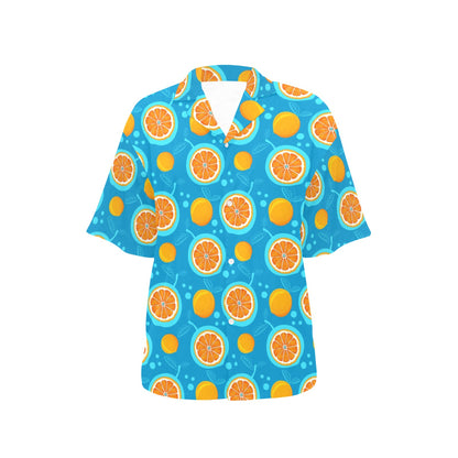 Grapefruit Pattern Print Design GF03 Women's Hawaiian Shirt