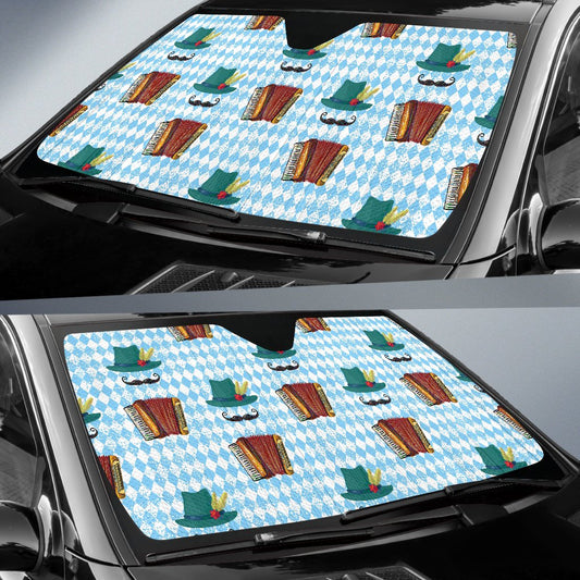 Accordion Mustache Pattern Print Design 01 Car Sun Shade-JORJUNE.COM