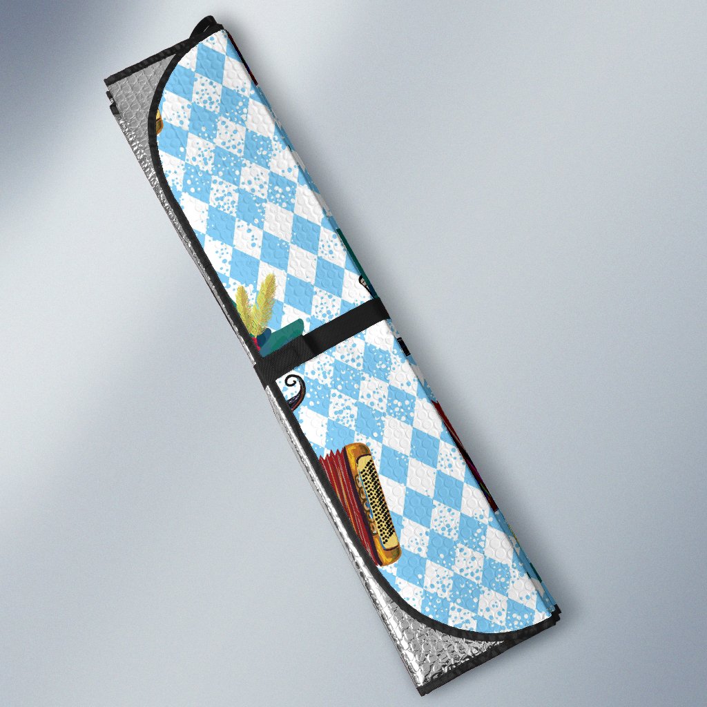 Accordion Mustache Pattern Print Design 01 Car Sun Shade-JORJUNE.COM