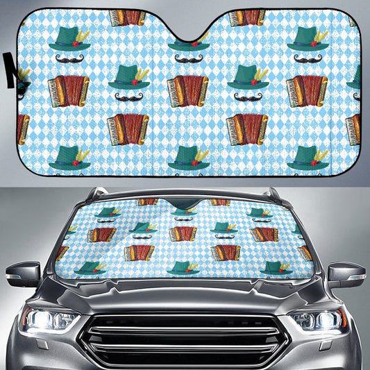 Accordion Mustache Pattern Print Design 01 Car Sun Shade-JORJUNE.COM
