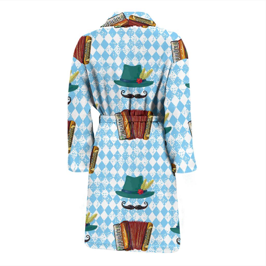 Accordion Mustache Pattern Print Design 01 Men Bathrobe-JORJUNE.COM