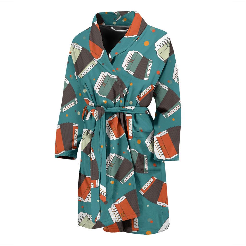 Accordion Pattern Print Design 02 Men Bathrobe-JORJUNE.COM