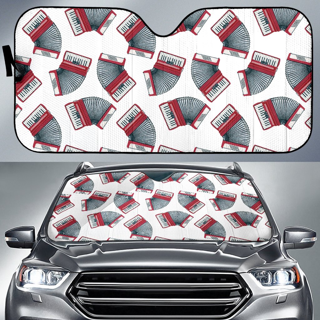 Accordion Pattern Print Design 03 Car Sun Shade-JORJUNE.COM