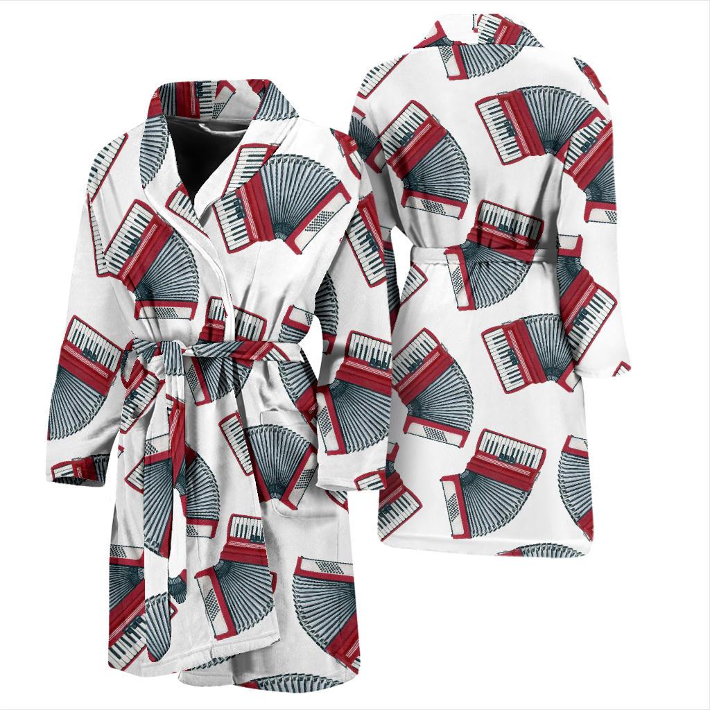 Accordion Pattern Print Design 03 Men Bathrobe-JORJUNE.COM