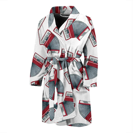 Accordion Pattern Print Design 03 Men Bathrobe-JORJUNE.COM