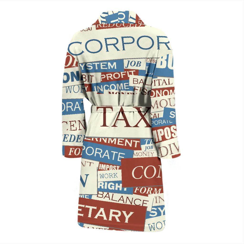 Accounting Financial Pattern Print Design 01 Men Bathrobe-JORJUNE.COM