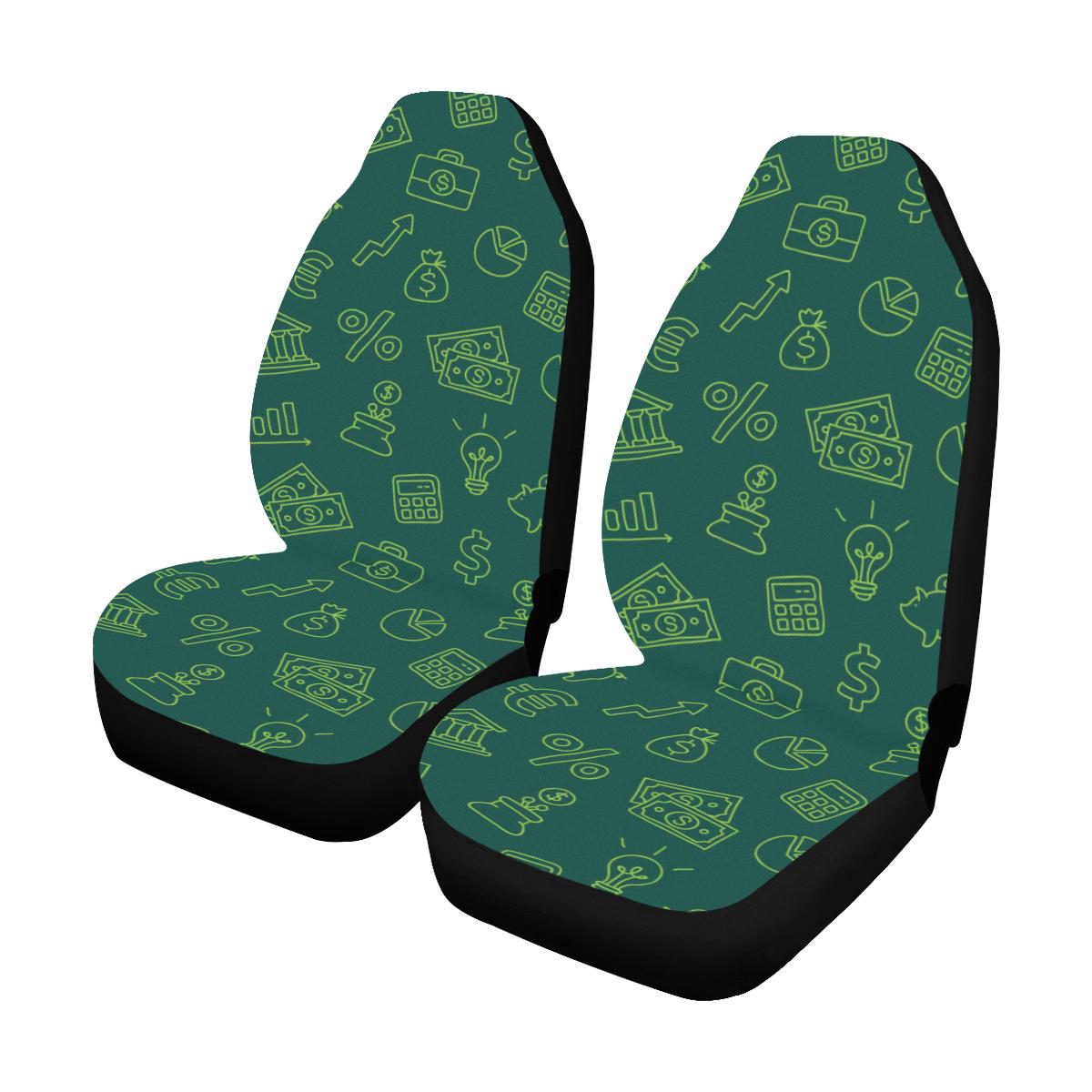 Accounting Financial Pattern Print Design 02 Car Seat Covers (Set of 2)-JORJUNE.COM