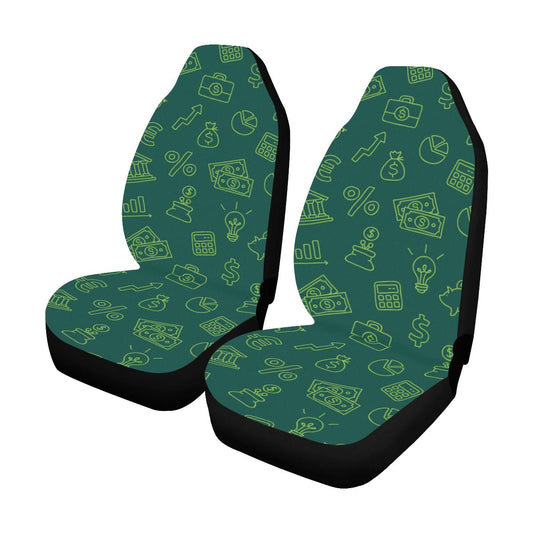 Accounting Financial Pattern Print Design 02 Car Seat Covers (Set of 2)-JORJUNE.COM