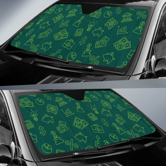 Accounting Financial Pattern Print Design 02 Car Sun Shade-JORJUNE.COM