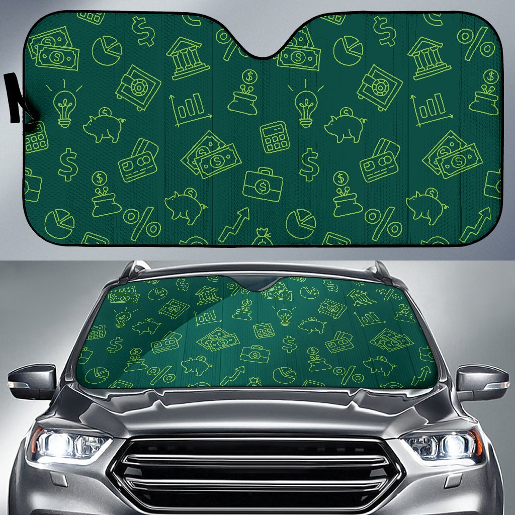 Accounting Financial Pattern Print Design 02 Car Sun Shade-JORJUNE.COM