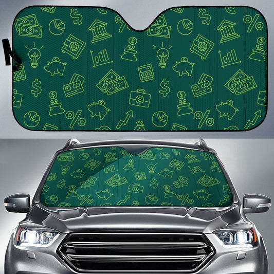 Accounting Financial Pattern Print Design 02 Car Sun Shade-JORJUNE.COM