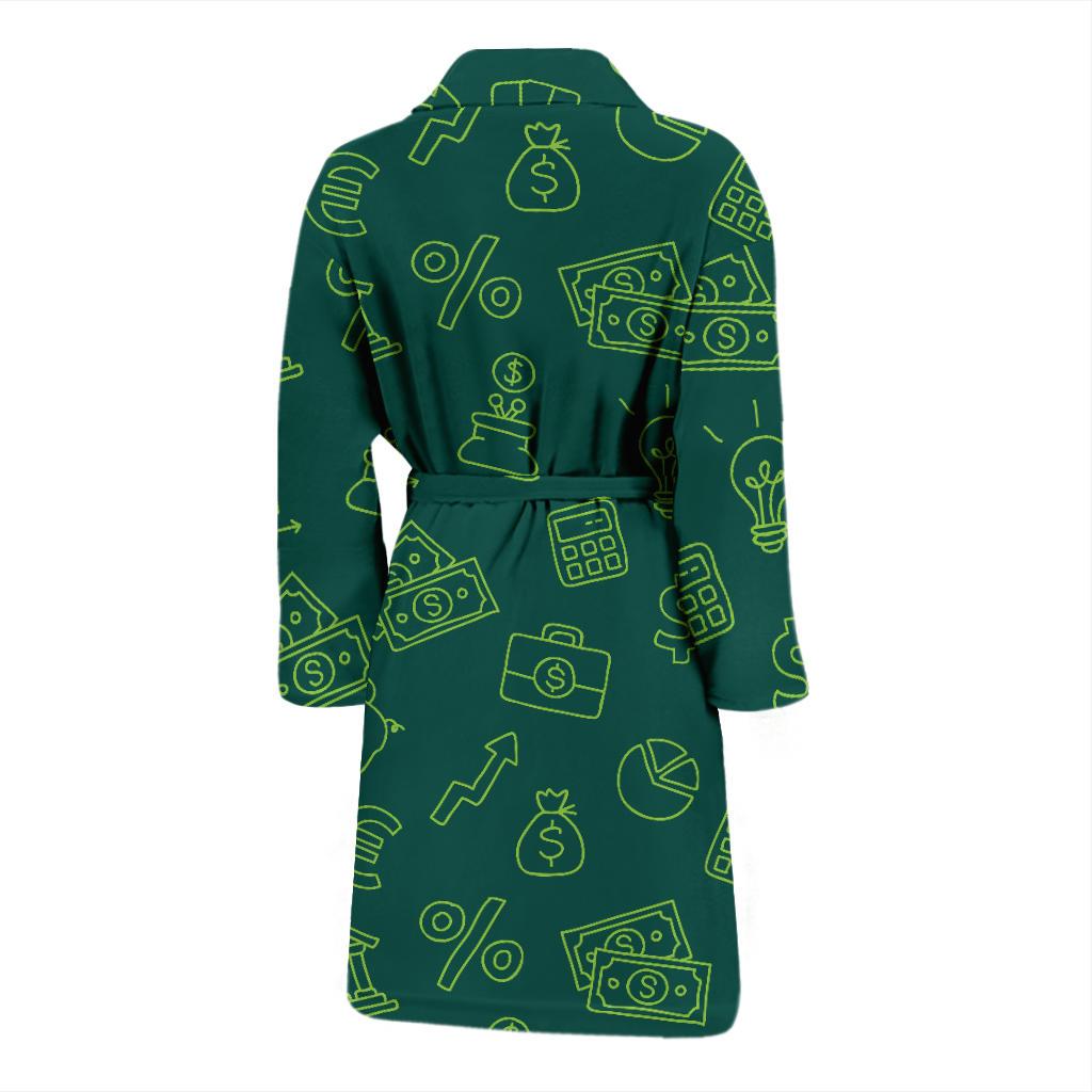 Accounting Financial Pattern Print Design 02 Men Bathrobe-JORJUNE.COM