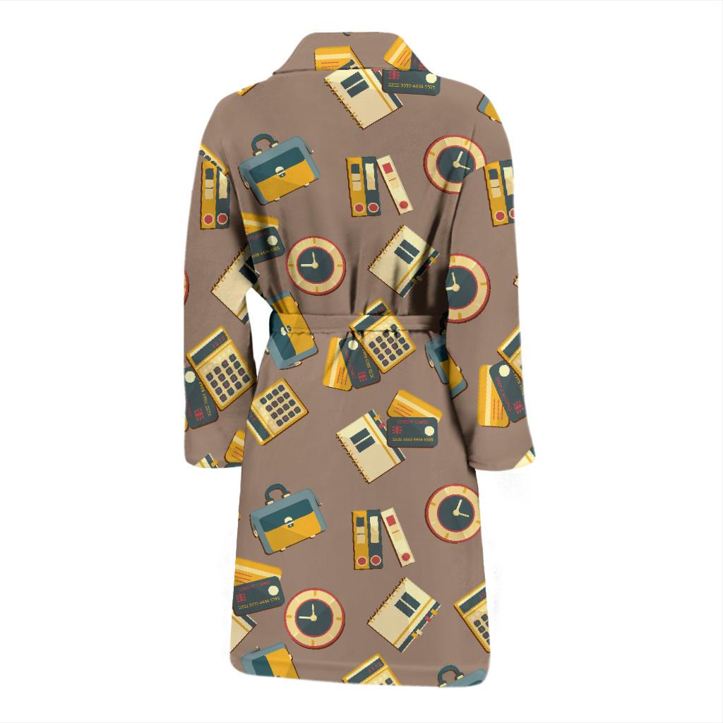 Accounting Financial Pattern Print Design 03 Men Bathrobe-JORJUNE.COM