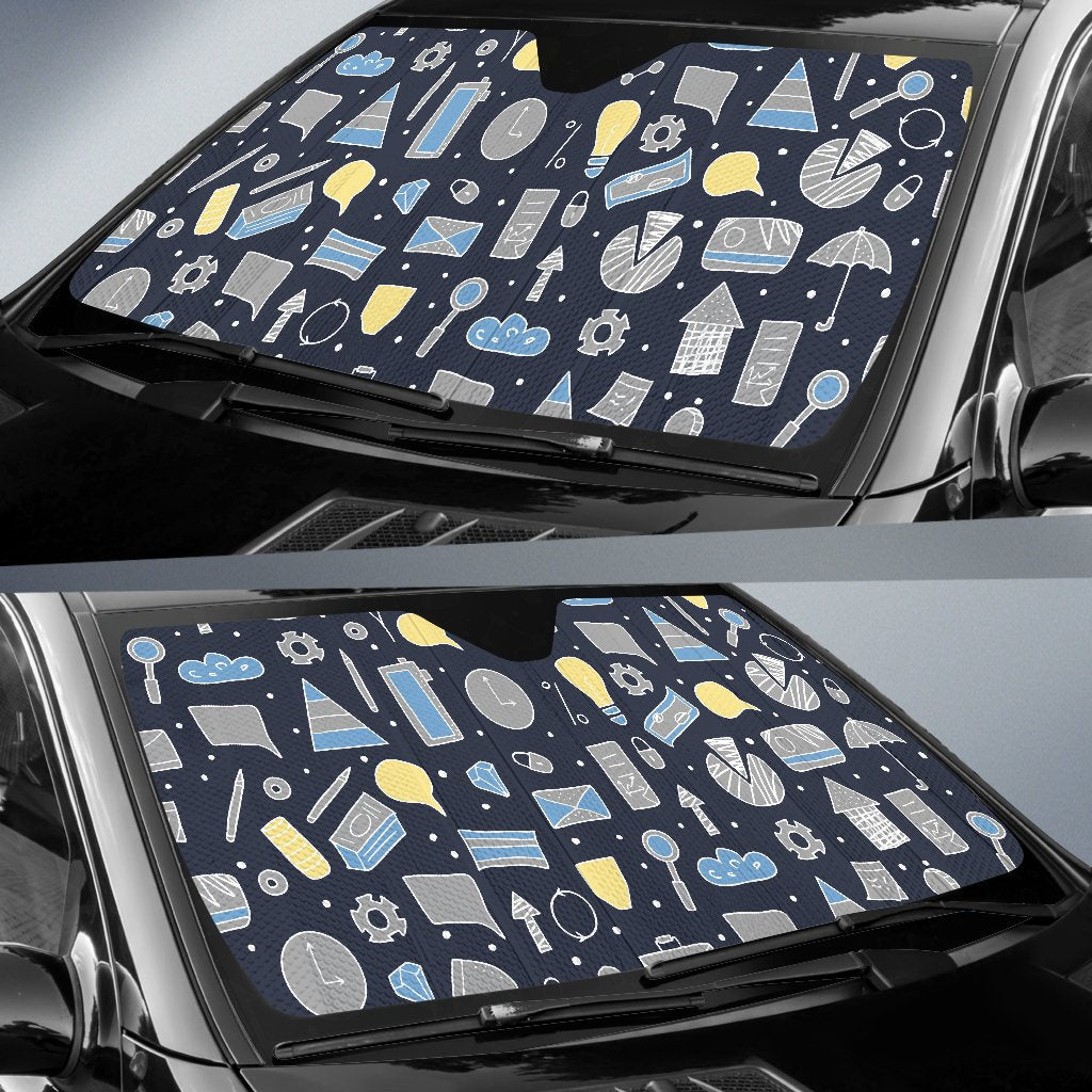 Accounting Financial Pattern Print Design 04 Car Sun Shade-JORJUNE.COM