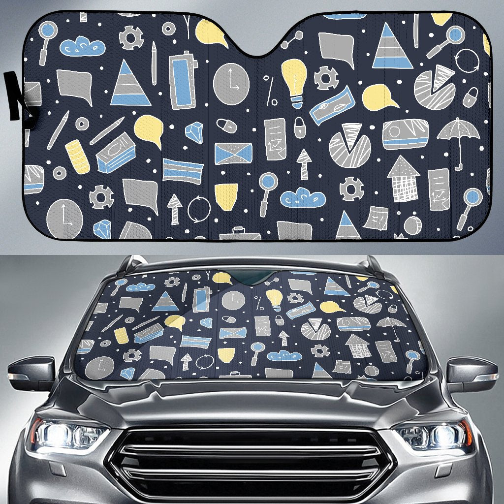 Accounting Financial Pattern Print Design 04 Car Sun Shade-JORJUNE.COM