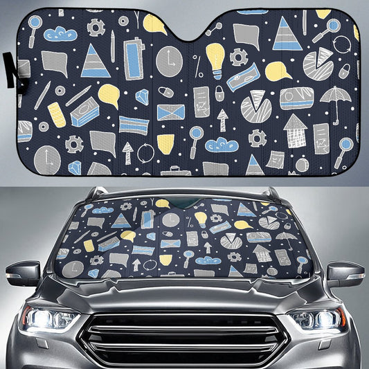 Accounting Financial Pattern Print Design 04 Car Sun Shade-JORJUNE.COM