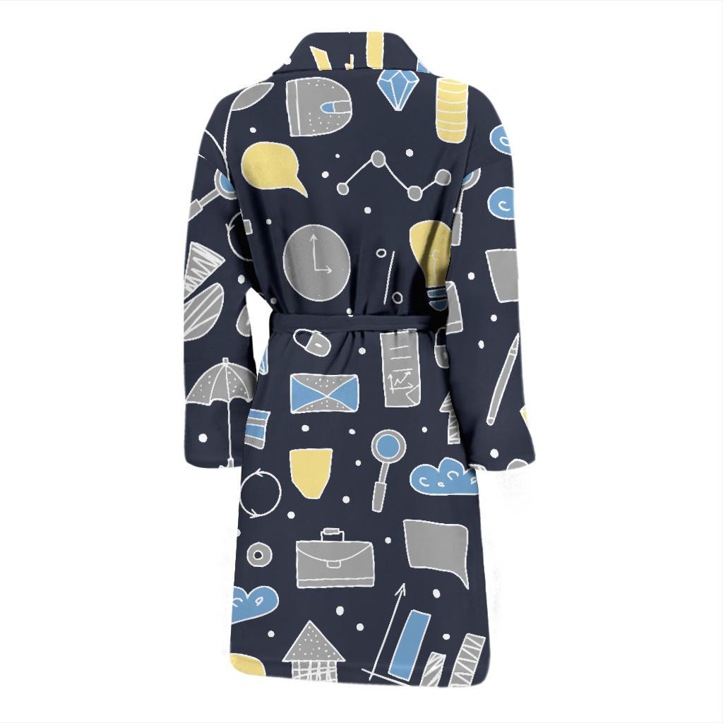 Accounting Financial Pattern Print Design 04 Men Bathrobe-JORJUNE.COM
