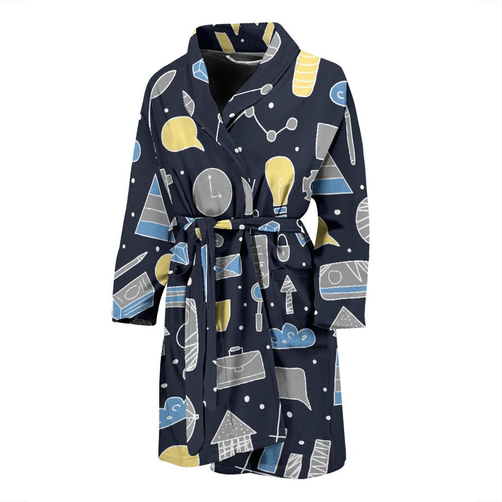 Accounting Financial Pattern Print Design 04 Men Bathrobe-JORJUNE.COM