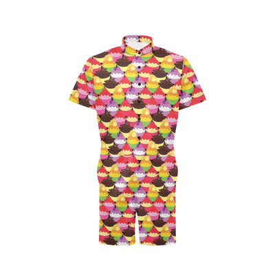 Cupcake Pattern Print Design CP02 Men's Romper