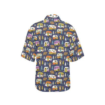 Camper Pattern Print Design 04 Women's Hawaiian Shirt