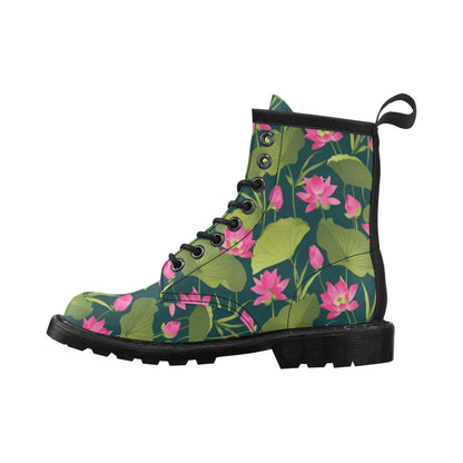 Water Lily Pattern Print Design WL09 Women's Boots