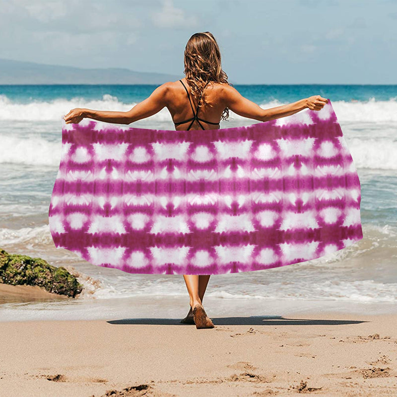 Tie Dye Dark Pink Print Design LKS303 Beach Towel 32" x 71"