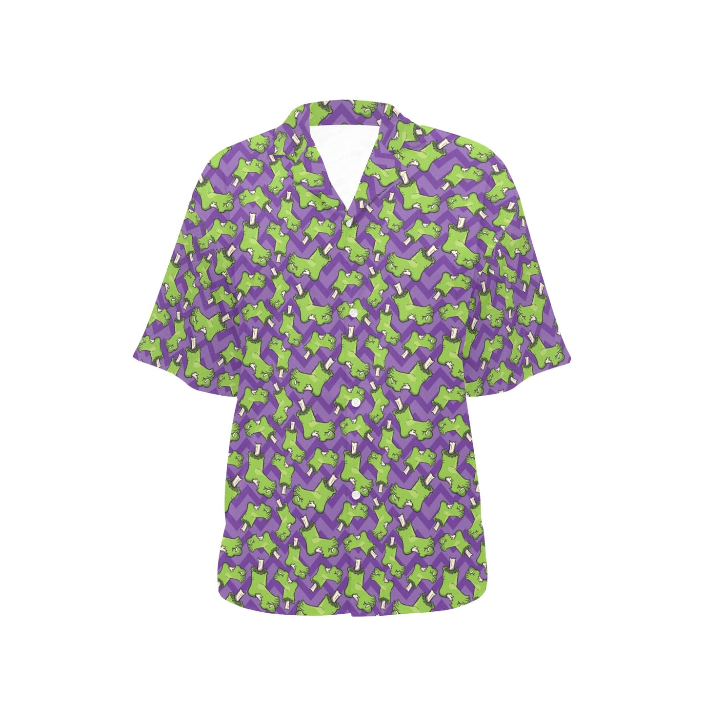 Zombie Foot Design Pattern Print Women's Hawaiian Shirt