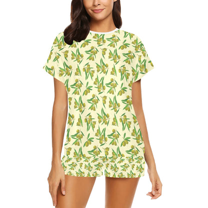 Olive Print Design LKS302 Women's Short Pajama Set