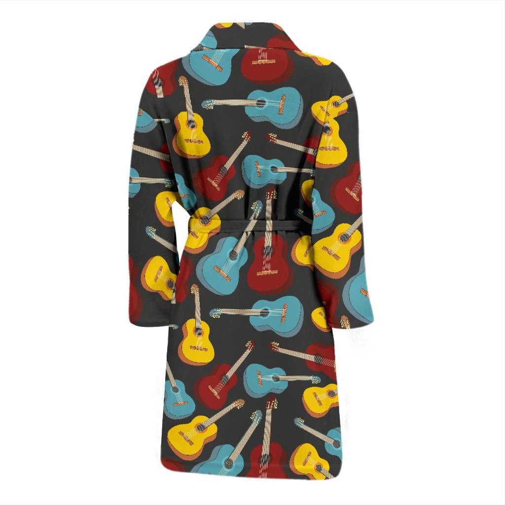 Acoustic Guitar Pattern Print Design 01 Men Bathrobe-JORJUNE.COM