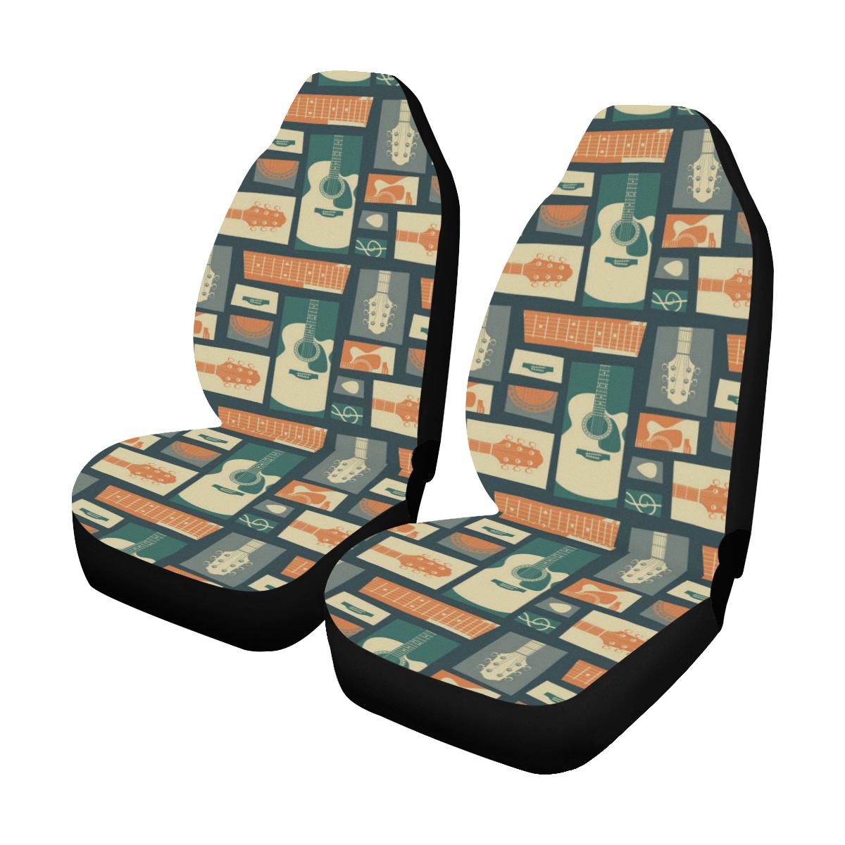 Acoustic Guitar Pattern Print Design 02 Car Seat Covers (Set of 2)-JORJUNE.COM