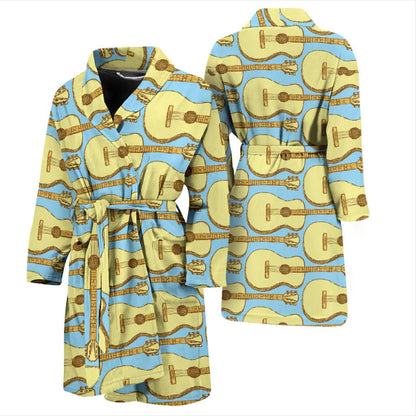 Acoustic Guitar Pattern Print Design 03 Men Bathrobe-JORJUNE.COM