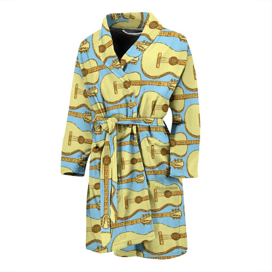 Acoustic Guitar Pattern Print Design 03 Men Bathrobe-JORJUNE.COM