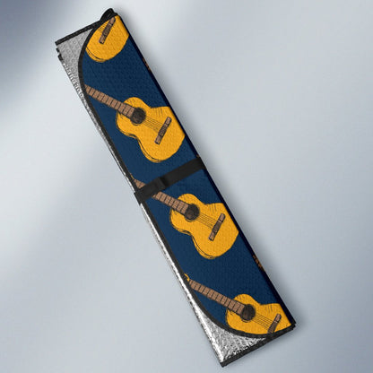 Acoustic Guitar Pattern Print Design 04 Car Sun Shade-JORJUNE.COM