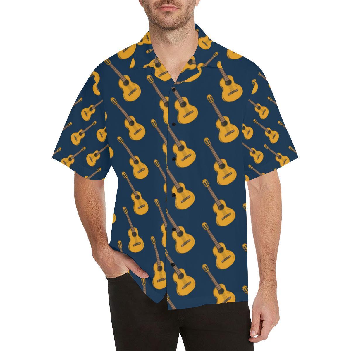 Acoustic Guitar Pattern Print Design 04 Hawaiian Shirt-JORJUNE.COM